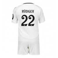 Dětský fotbalový dres Real Madrid Antonio Rudiger #22 2024-25 Domácí Krátký Rukáv (+ trenýrky)